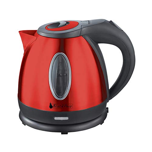 BlackPear BSF 1250 BOUILLOIRE INOX ROUGE SANS FIL 1,2 LITRE 1100 W