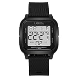 Zxarunas Orologio digitale da uomo, quadrato, in silicone, impermeabile, con doppio fuso orario e data, orologi da polso, nero, Style 4