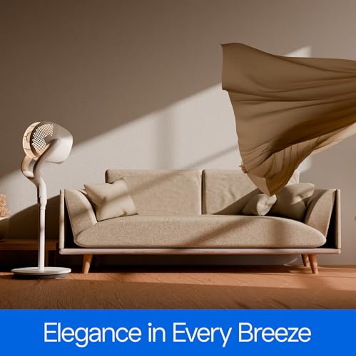 Image of oltao Space Super Silent Pedestal Fan with Remote, 3D Oscillation, Feather Touch Panel, Long Air Throw, LED Backlight & Timer, Adjustable Height 2026