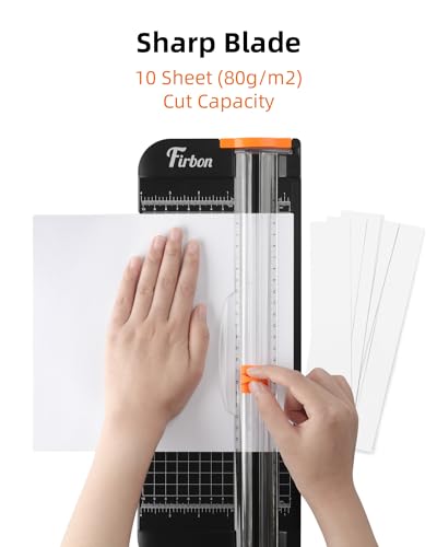 firbon paper cutter replacement blade with automatic security safeguard design for a4 black and white paper trimmer 5 pack