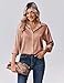Zeagoo Long Sleeve Shirts for Women Business Casual Outfits Soft Satin Silk Work Blouses Light Coffee