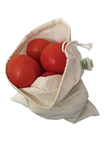 Reusable Grocery Bags For Produce - Reusable Produce Bags Small - Small Muslin Bags For Brewing - Organic Cotton With Drawstring - Small Organic Tea Bag - Set Of 3 (3, Small - 8"X10") #TOP6