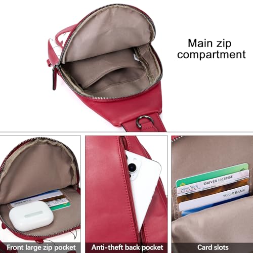 Image of CLUCI Crossbody Bags for Women Men,Leather Sling Bag Cross Body Backpack for Woman Gifts for Women Birthday Unique