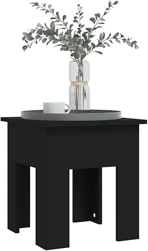 Miniatura 5 de Mesa de centro negra de 15.7 x 15.7 x 16.5 pulgadas, mesas de madera de ingeniería para sala de estar, mesa de centro para sala de estar,