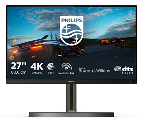 Philips 278M1R 68 cm (27 Zoll) Gaming Monitor (HDMI, DisplayPort, USB Hub, 4ms Reaktionszeit, 3840 x 2160, 60 Hertz, Ambiglow) schwarz