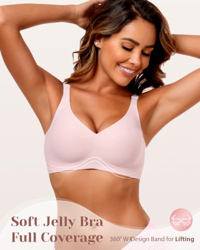 Image of Deep V Petal Bras for Women No Underwire Soft Wireless Bras Comfort Seamless Bralettes with Extender