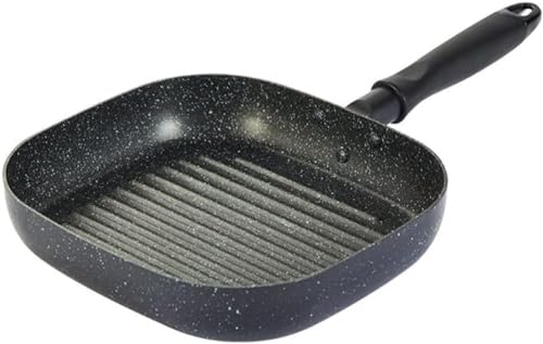 LRTYZBD Quadratische Antihaft-Grillpfanne mit Glasdeckel