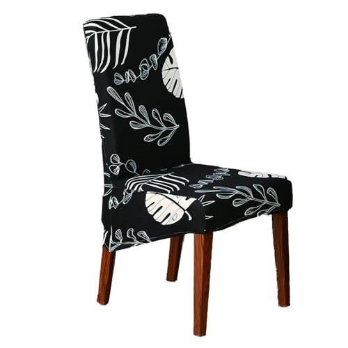 Housse de chaise extensible dossier haut lot de 4 imprimé fleur style 07 - 2