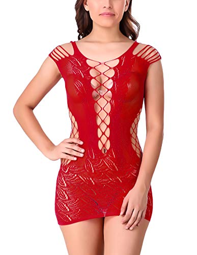 Image of Xs and Os Women's Polyamide Spandex Solid Above Knee Baby Doll Lingerie