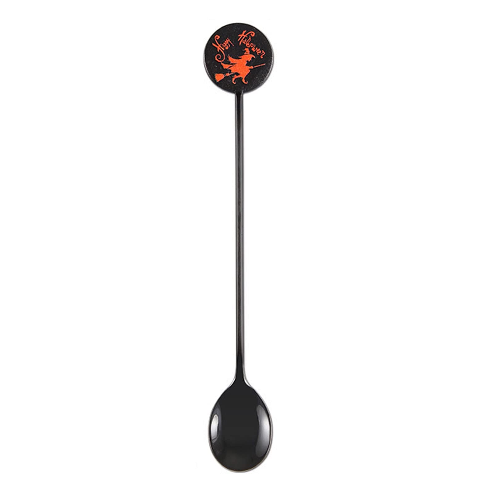 Elnwnnkc Halloween Small Appetizer Forks Long Handle Stirring Spoons Stainless Steel Dessert Coffee Flatware Dishwasher Safe Dessert Forks Spoons Small