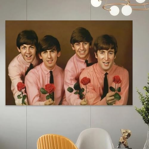 LUISAS Poster d’art vintage des Beatles sur toile – Impression d’art moderne pour chambre à coucher – 30 x 45 cm - Les Beatles, Paul McCartney, John Lennon, RIngo Starr, George Harrison LUISAS Poster d'art vintage des Beatles sur toile - Impression d'art moderne pour chambre à coucher - 30 x 45 cm – Image 6