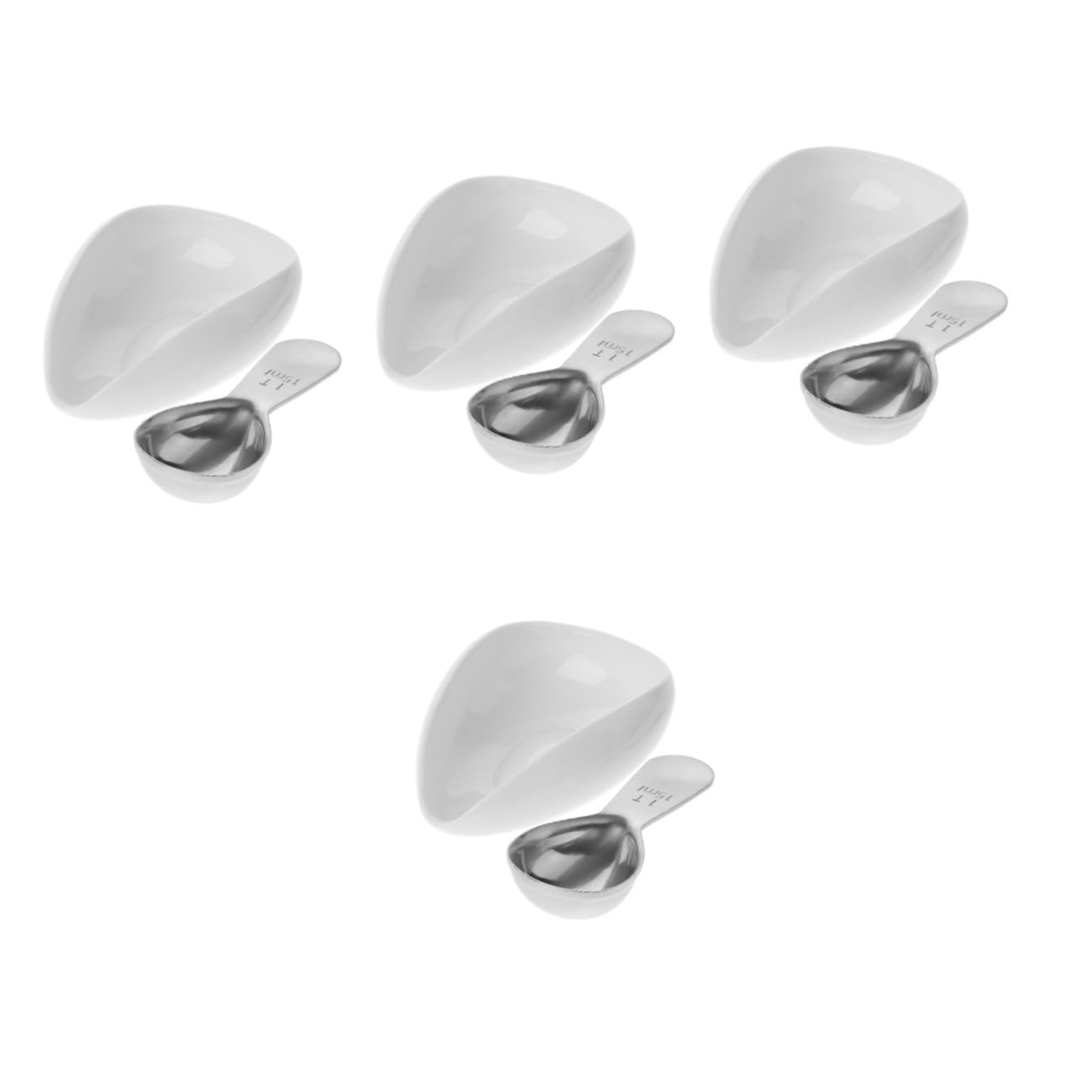 PRETYZOOM 4 Sätze Messschale Für Kaffeebohnen Kaffeesticks Kassierer-Set Paletten Kaffeetisch Kaffeegeschirr Kaffeemilch Kaffebohnen Tabletts Bohnen Aufbewahrungsplatte Rostfreier Stahl