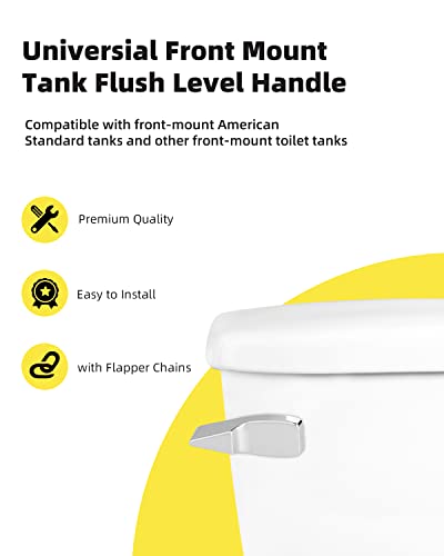 image for Hibbent Toilet Handle Replacement, Front Mount Tank Flush Lever Handle