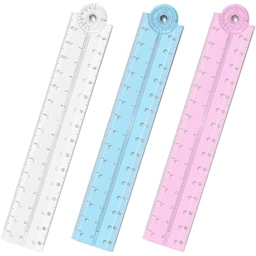 LICQIC 3 Pcs Folding Ruler, Fold Up Ruler 30cm, Foldable Plastic Rulerfor for School Office, Student, Kids
