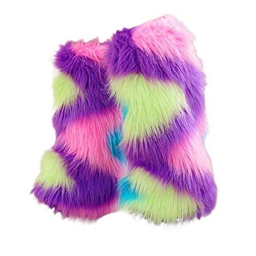 Women's Cozy Winter Furry Faux Fur Leg Warmers Warm Boot Cuffs Cover Costume Accessory