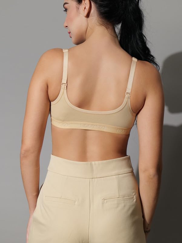 Image of BODYSIZE Cotton Front Open Bra for Women Daily Use | Non-Padded, Non-Wired | Sweat Absorbent Seamless Bra | Full Coverage Regular Wear | Twin Hook Adjuster (Cup Size: B)