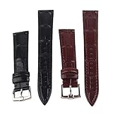 ETYUDPABV Cinturino per orologio universale unisex in pelle ultra sottile con fibbia a spillo, cinturino di ricambio per tutti i tipi di orologi, cinturino in pelle nero e marrone da 22 mm