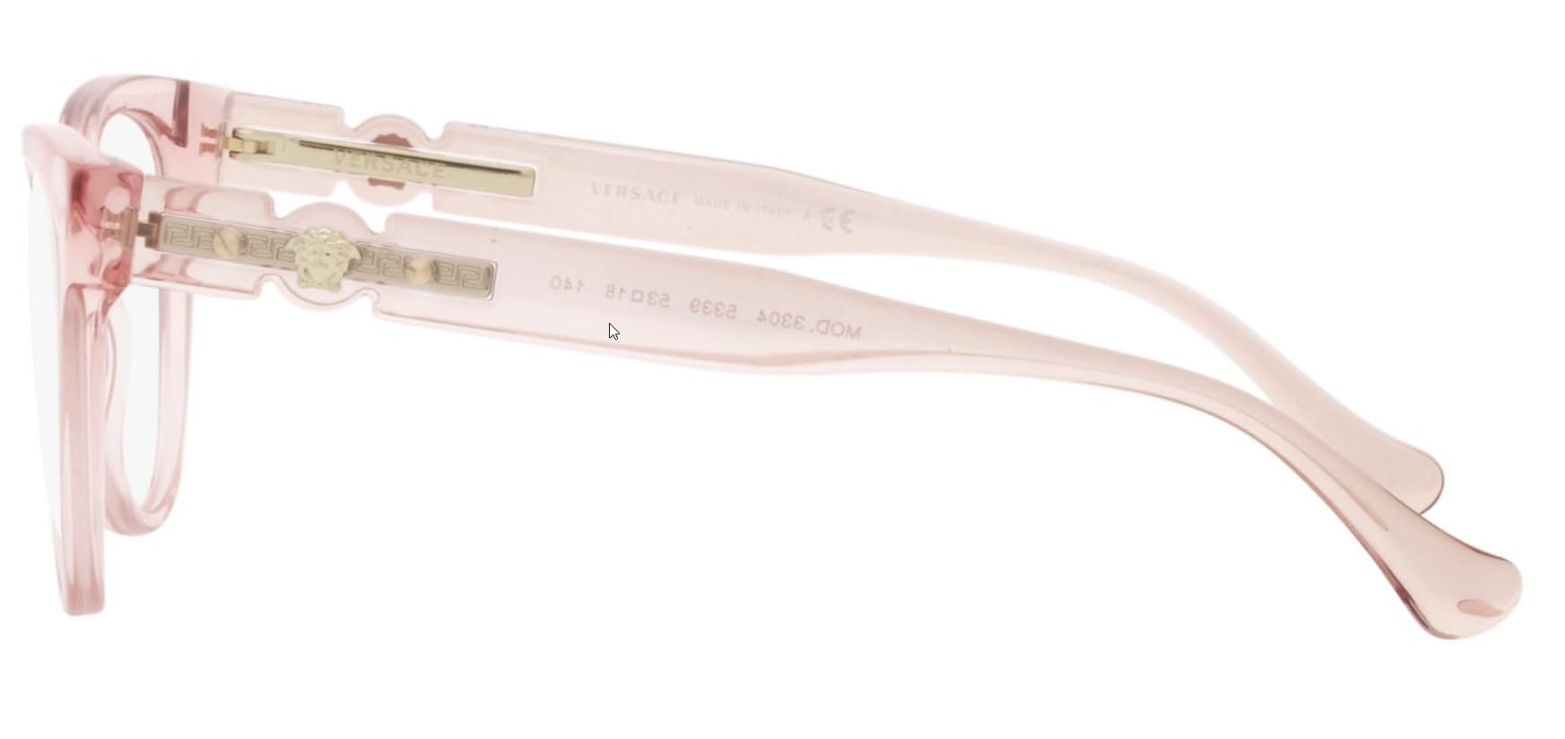Versace VE3304-5339 Okulary do oprawek przezroczyste różowe w/DEMO SOCZEWKI 53 mm, przezroczysty róż, 53/18/140, Przezroczysty róż, 53/18/140