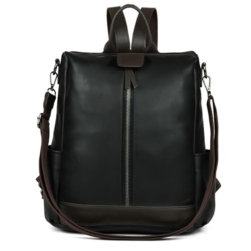 Image of FATMUG Small Vegan Leather Backpack For Women Stylish Convertible Shoulder Handbag Casual