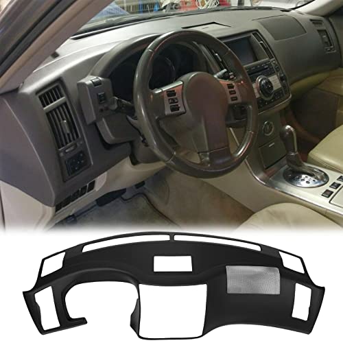 HECASA Dash Cap Compatible with 2006 2007 2008 Infinity Fx35 W/Glue Black Dash Cover Overlay Replacement