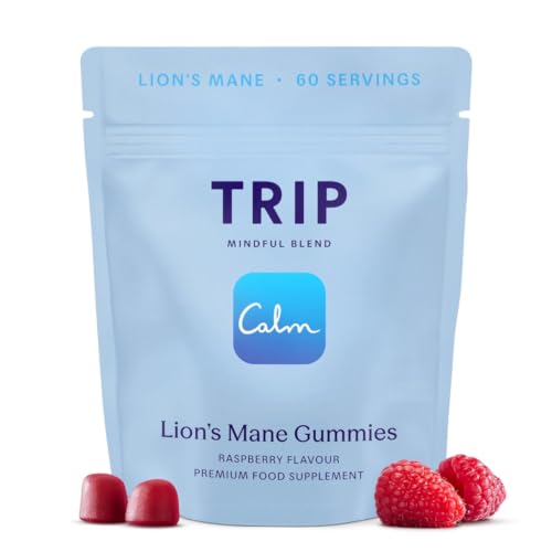 TRIP 200mg Lion's Mane Mushroom Supplement Gummies Focus, Raspberry 60ct