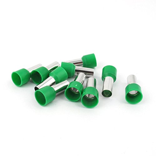 Image of SAFE HOME PRO 100 Pcs 6.0mm Ferrule Copper Crimp Connectors Lugs End Termnal,Green Insulated Crimp Pin Terminals Copper Crimp Ferrules Wire Cord Pin End E6010 For Multiple Application (6mm) Green)