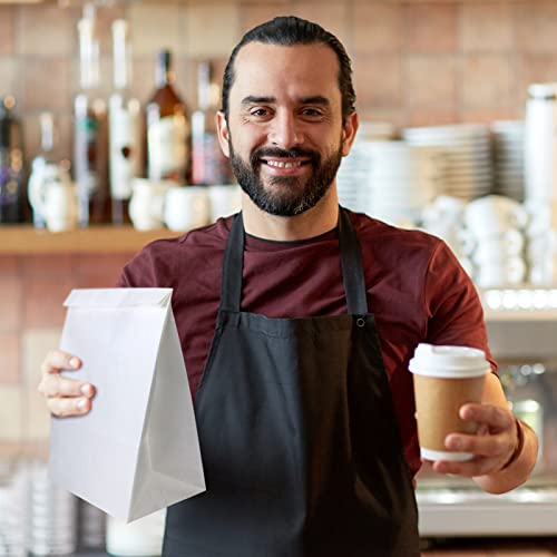 Badenbach 50 Pack 12 Lb Kraft White Paper Bags,7" X 4.3" X 12.5",Large Heavy Duty Grocery Lunch Bread Sandwich Retail Gift Wrapping Bag For Bakery Shopping Party Crafts Projects #TOP4