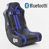 [page_title]-Wohnling® Soundchair Ninja in Schwarz Blau mit Bluetooth | Musiksessel mit eingebauten Lautsprechern | Multimediasessel für Gamer | 2.1 Soundsystem - Subwoofer | Music Gaming Sessel Rocker Chair