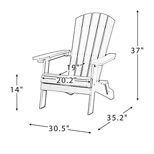 Hulala Home Folding Adirondack Chair Set Of 2, Hdpe Weather Resistant Plastic Fire Pits Chair, Outdoor Patio Lounge Chair For Lawn Garden Backyard Deck-Grey #TOP1