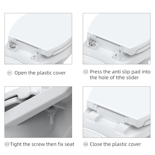 Toilet Seat Cover, Round Toilet Seat with Quick-Release Design, Easy to Remove and Clean, Smooth PP Material, Ideal for Daily Bathroom Needs,White
