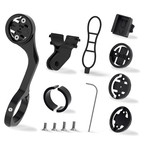 Bike Computer Mount for Garmin - Out Front Combo Mount for Wahoo Elemnt Bolt Roam Mini, Extended Mount for Bryton Cateye GoPro and Flashlight - Bike Handlebar 24.5mm 31.8mm