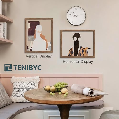 16x20-Poster-Frame-3-Pack-with-HD-Glass-Brown-Walnut-Natural-Solid-Wood-Picture-Frame-Wall-Gallery-Frame