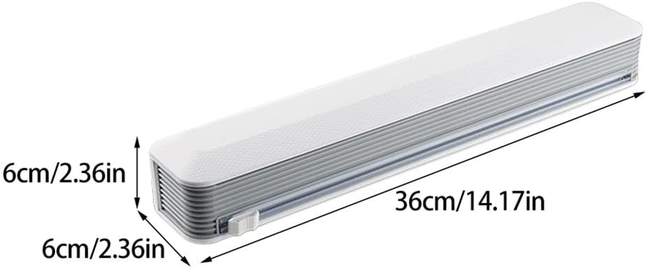 Manual DIY Home Kitchen Plastic Wrap Cutter Cling Film Dispenser with Suction Cup Magnetic Foil Divider (White Fruit Peach5)