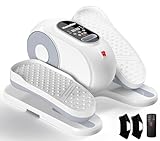 Under Desk Elliptical Machine, Leg Exerciser as Seen on TV While Sitting for Senior with Remote Control, Portable & Quiet Pedal Exerciser with 12 Adjustable Speed, White