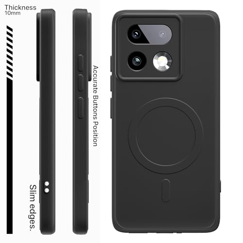 Image of Pikkme Back Cover for Realme 16 Pro Plus 5G Soft Matte Silicone Mag-Safe Design (Mag-Safe Not Support) Camera Protection | Slim Fit Bumper Cover (Black)