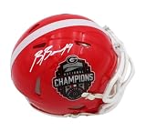 Brock Bowers Autographed/Signed Georgia Speed 2021-22 National Champions Football Mini Helmet