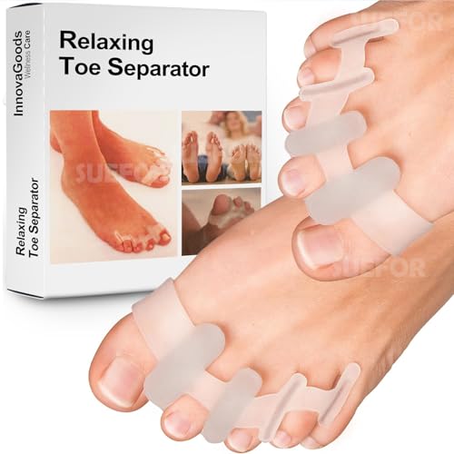 Image of Bunion Corrector Silicone Toe Separators For Fast Pain Relief - Orthopedic Bunion Spacers Spreader Free Size (White New AFT)