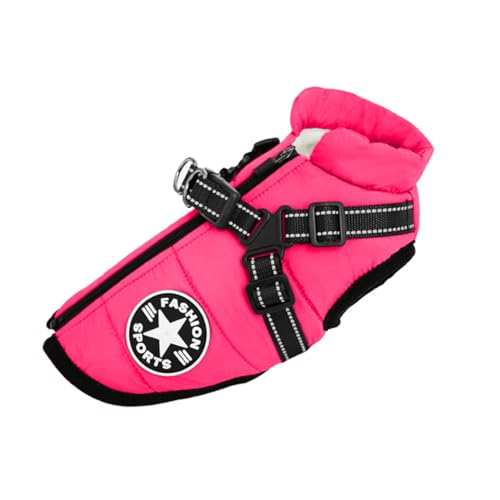Eezita Winter Puppy Coat waterproof, reflective jacket to keep small pets warm and visible in snow rain,for Small Medium Dogs (Pink XL) - Image 2