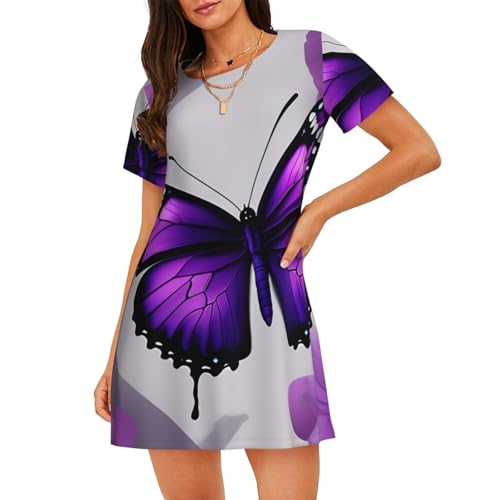 Robe de nuit légère en violet pour des soirées cocooning d'été