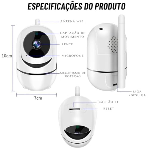 Babá Eletrônica Wifi Câmera Sem Fio Visão Noturna Microfone