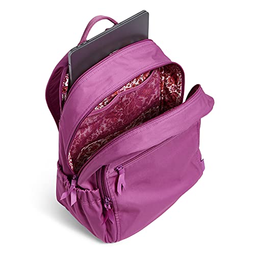 Image of Vera Bradley Women's Campus Backpack, Cotton, Rich Orchid - Recycled Cotton, One Size