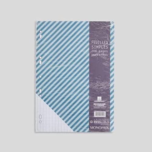 MONOPRIX 200 feuilles simples, A4, grands carreaux -