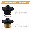 Black Bathtub Tub Drain Conversion Kit Assembly, Wellup Lift and Turn Twist Tub Drain Trim Kit with Two-Hole Overflow Faceplate, Matte Black