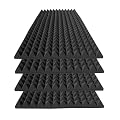 Tatoa 4 Pack Acoustic Foam,48x24x2 Inch Sound Proof Panel for Walls,High Density Fire Resistant Soundproof Panels for Home,Studio,Reducing Noise & Echo