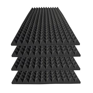4 Pack Pyramid Sound Proof Foam Panels,48x24x2 Inch Acoustic Foam,High Density Soundproof Wall Panels,Fireproof Cancelling Foam Studio Foam Panel Reducing Noise & Echo (Black)
