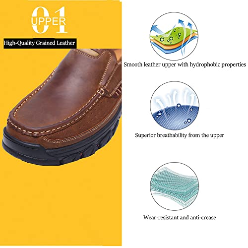Venshine Mens Walking Shoes Leather Lightweight Breathable Casual Slip On Loafers… #TOP3