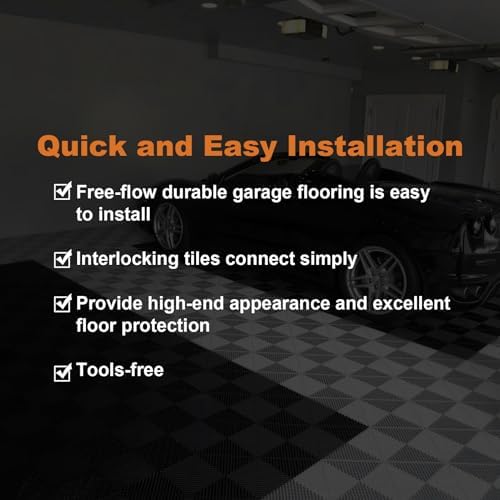 40 Pack Interlocking Drainage Tiles - 15.7"x15.7" Non-Slip Modular Floor Mats with Drain Holes - Self-Draining for Garage, Patio, Deck, Shower, Kitchen & Pool - 69 Sq/Ft Gray