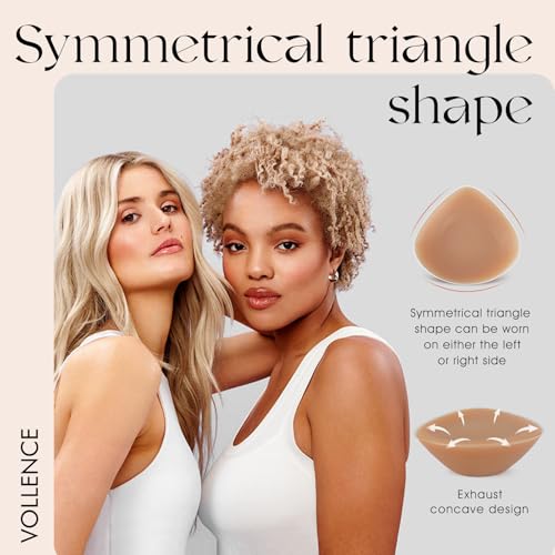 Image of Vollence Triangle Silicone Breast Forms Fake Boobs Prosthetic Breast for Mastectomy