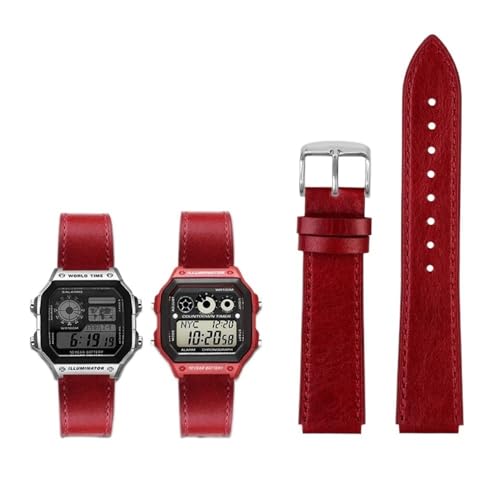 Bracelet en cuir véritable 18mm flexible pour montre Casio g-Shock