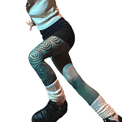 Woman Y2K Sheer Tights Mesh Pantyhose Long Stockings Tie Dye Colourful Patterned Tight Skinny Leggings4